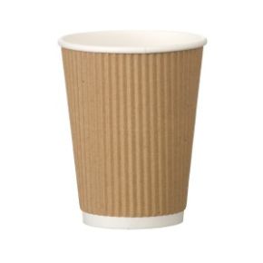 Hot Cup, 12oz, Ripple, Kraft