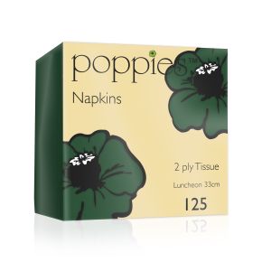 Napkin, 33cm, 2ply, 8-fold, Forest Green