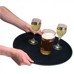 Tray, Anti Slip, Plastic, Round, 14 inch