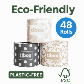 Eco-Friendly Bamboo Toilet Paper – 48 Roll Bulk 3-Ply, Plastic-Free & Septic Safe.