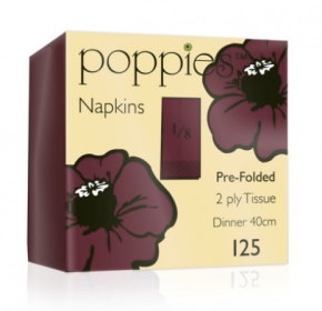Napkin, 40cm, 2 Ply, 8 Fold, Bordeaux