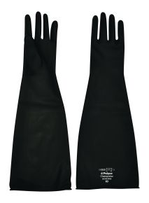 Rubber Gloves, Heavy Duty Gauntlet, X Large, Black