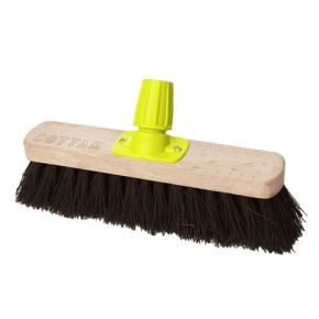 JanSan Premium Wooden Broom Head Stiff,Bassine 11"