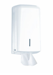 Dispenser, Toilet Paper, Bulk Pack, Plastic, White