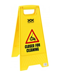 Sign, Free Standing, Yellow, Closed for Cleaning