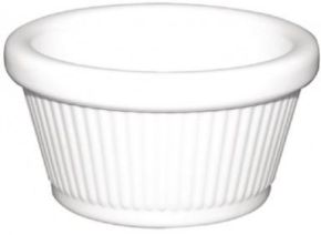 Ramekin, Melamine, Fluted, White, 70mm