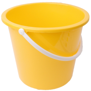 JanSan Round Plastic Bucket 10 Litre,Yellow