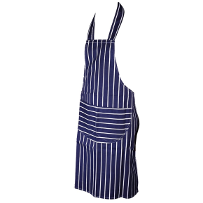 JanSan Caterers Apron Striped Blue & White