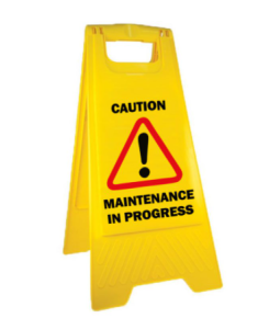 Sign, Free Standing, Yellow, Maintenance