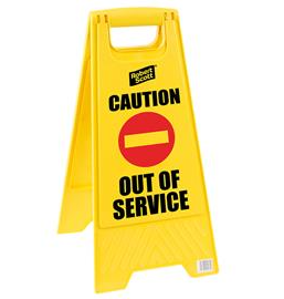Sign, Free Standing, Yellow, Out of Order