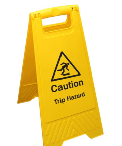 Sign, Free Standing, Yellow, Trip Hazard