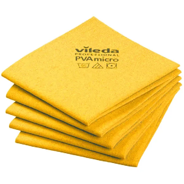 Vileda 143587 PVAmicro Streak-Free Cloths Yellow