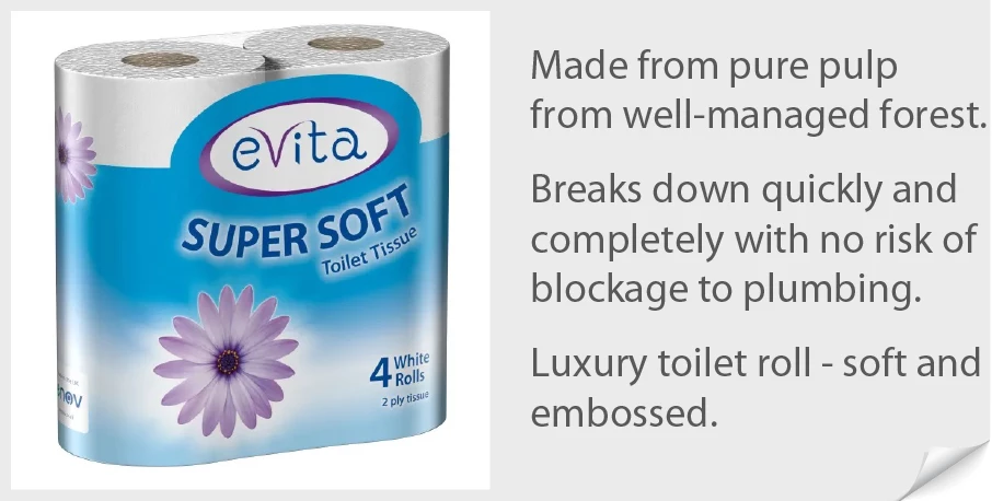 evita Embossed Super Soft Toilet Rolls White